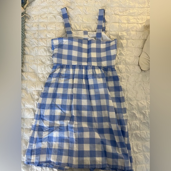 Gingham blue JCrew button dress - Picture 4 of 5